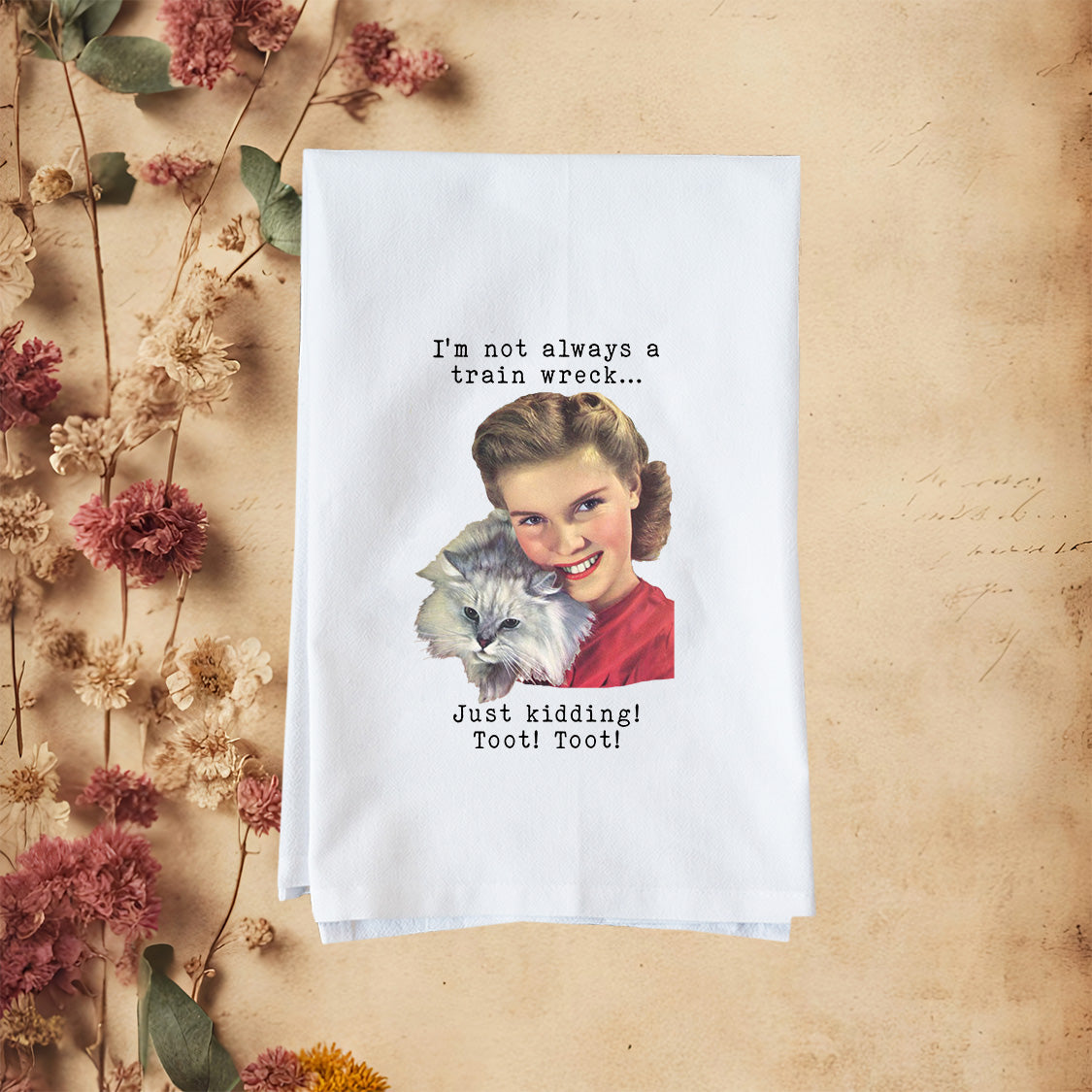 Train Wreck Toot Toot Kitchen Towel