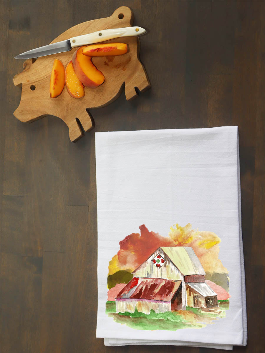 Vintage Barn with Star Kitchen Towel