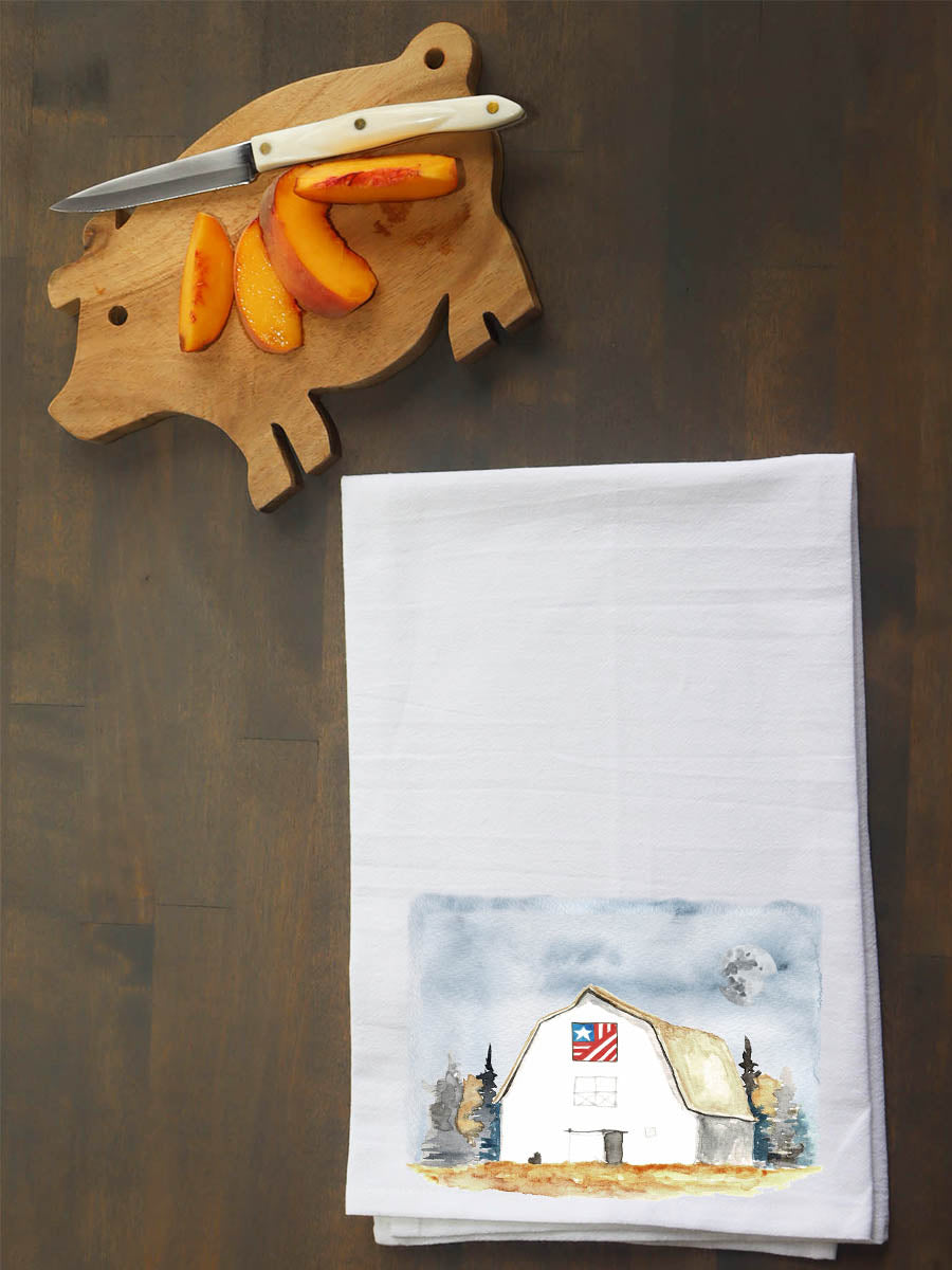 White Barn with Star Kitchen Towel