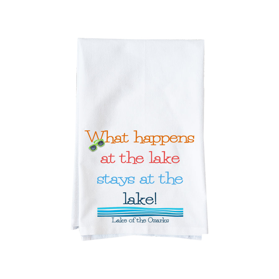 What Happens At The Lake, Lake of the Ozarks Kitchen Towel