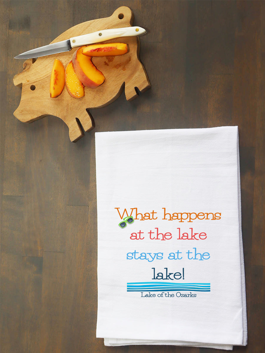 What Happens At The Lake, Lake of the Ozarks Kitchen Towel