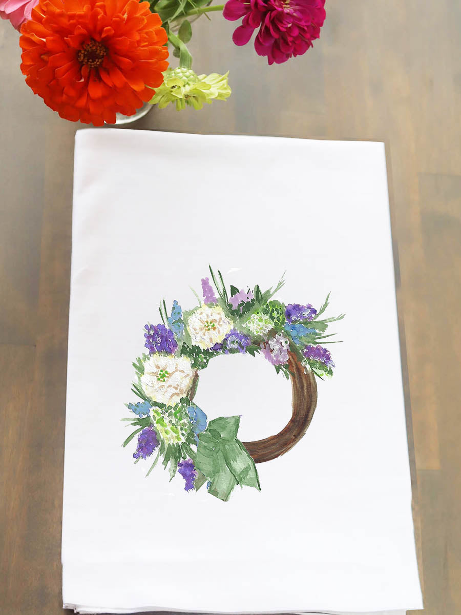 Wreath With Bow Kitchen Towel