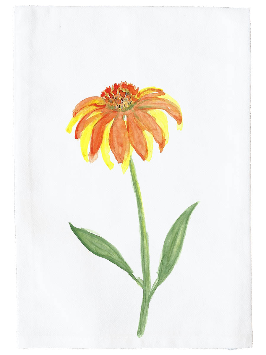 Yellow and Orange Zinnia Kitchen Towel