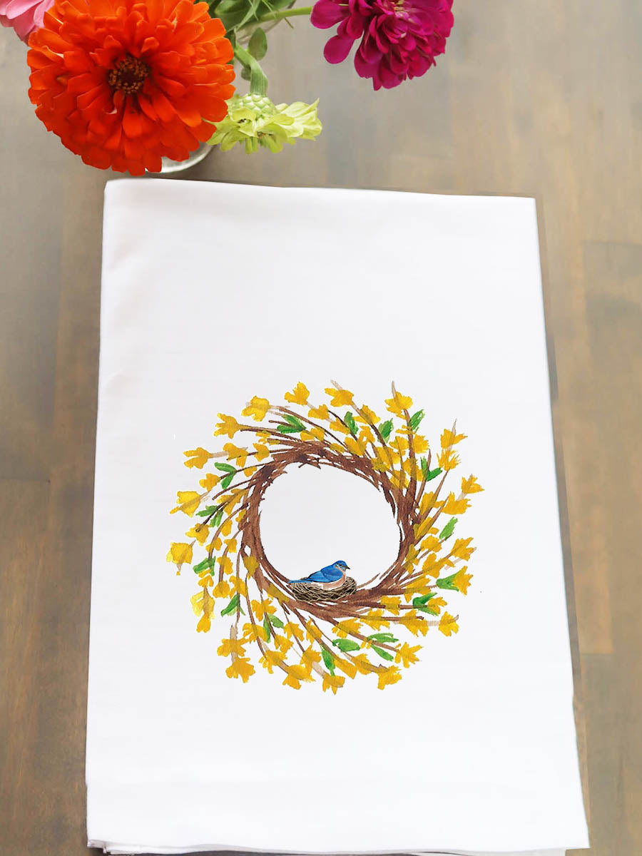 Yellow Wreath Kitchen Towel