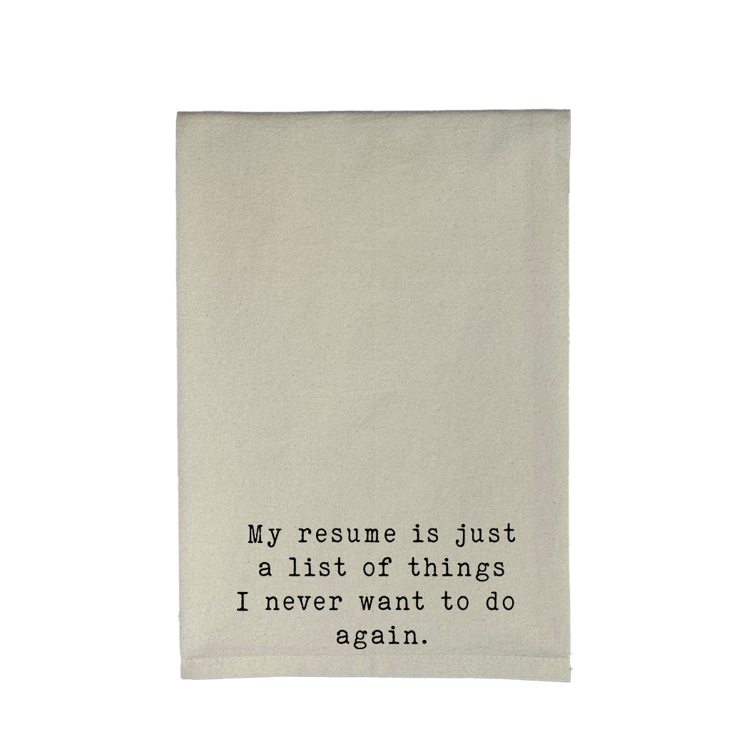 My Resume Natural Kitchen Towel