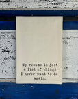 My Resume Natural Kitchen Towel