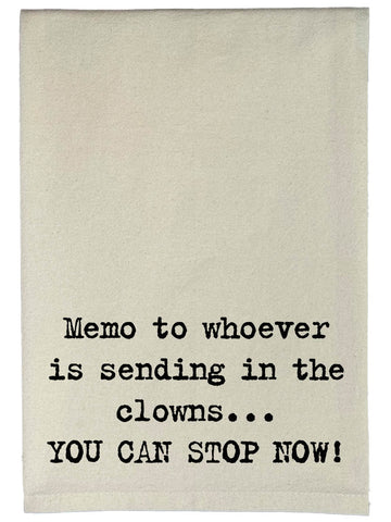 Send In The Clowns Natural Kitchen Towel