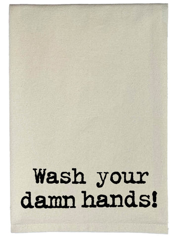 Wash Your Damn Hands Natural Kitchen Towel