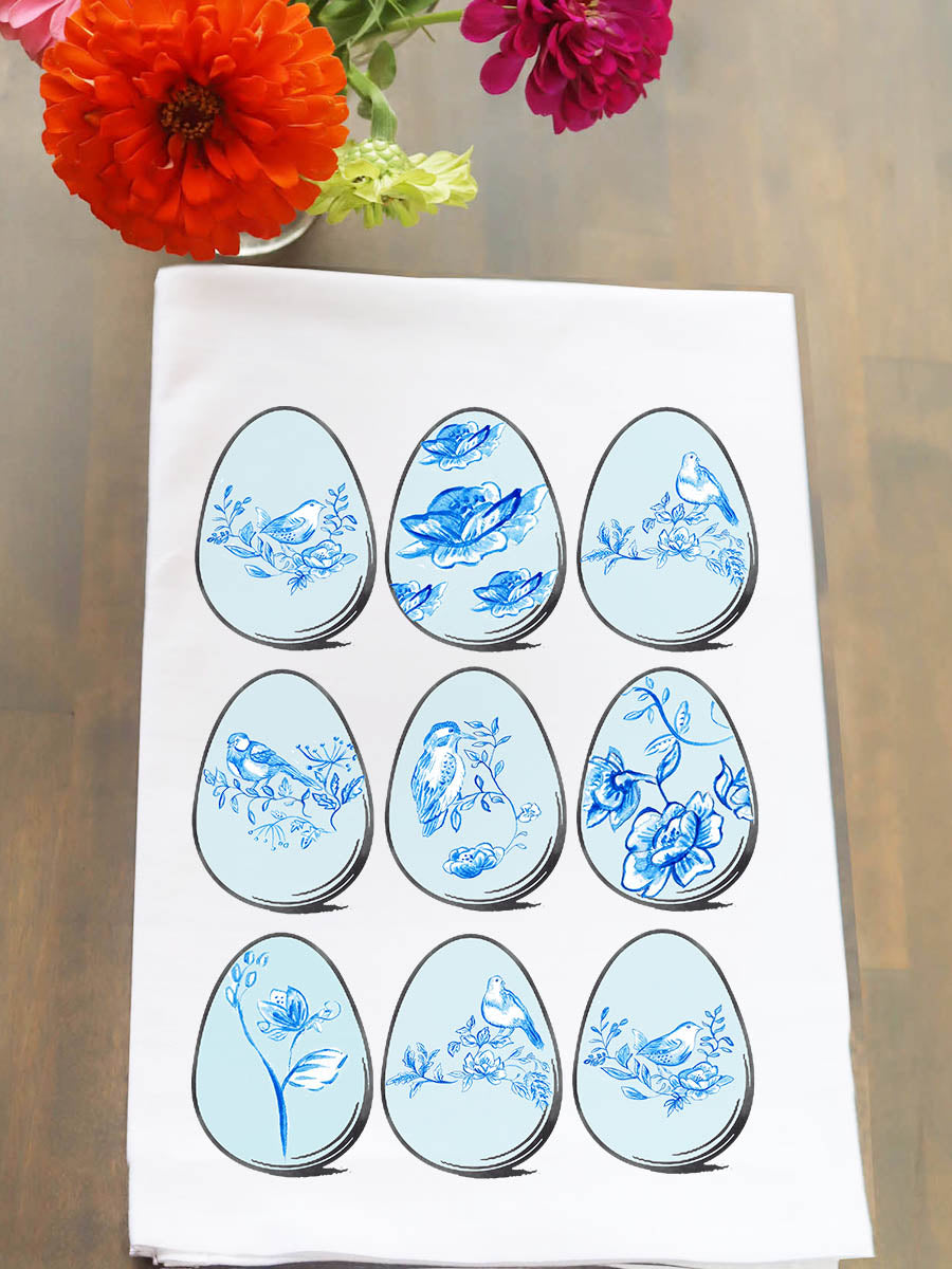 Blue Bird Eggs Kitchen Towel