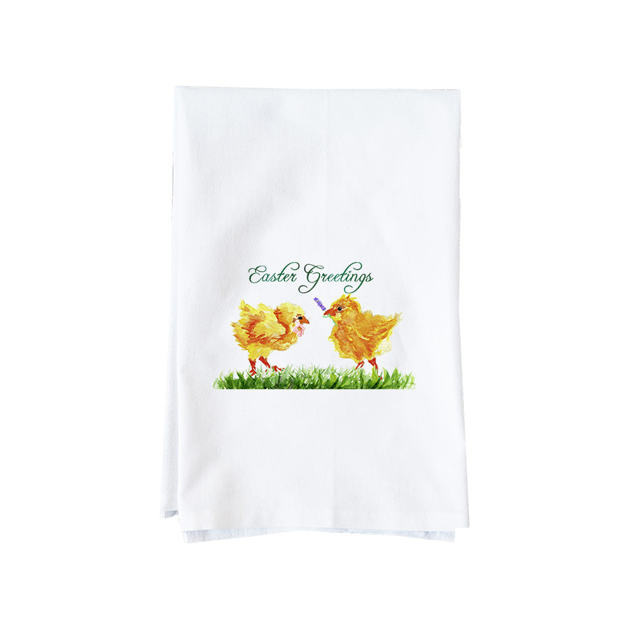 Chicks and Flowers Kitchen Towel