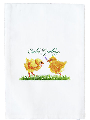 Chicks and Flowers Kitchen Towel