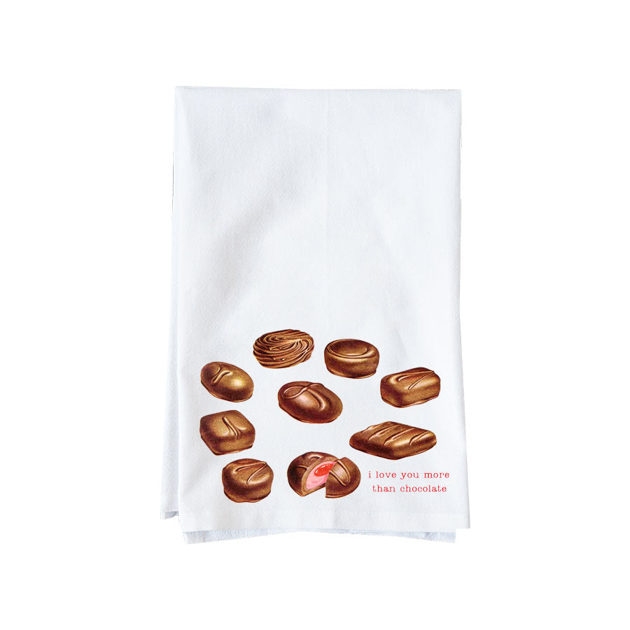 I Love You More Than Chocolate Kitchen Towel