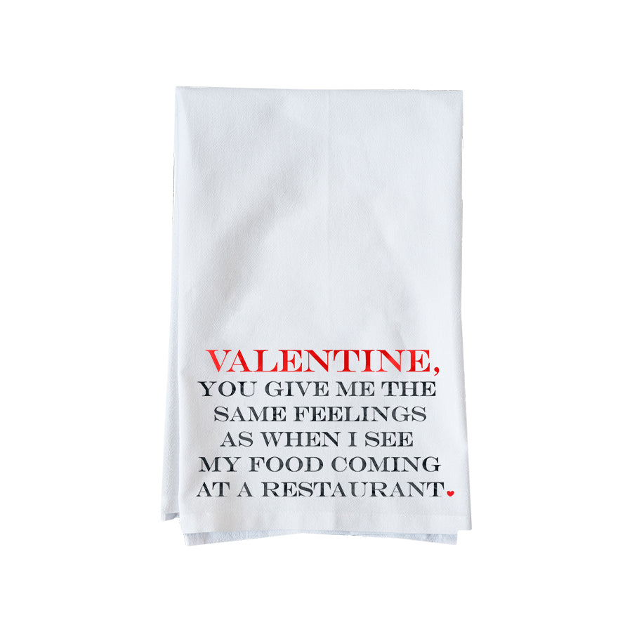 Food at Restaurant Valentine Kitchen Towel