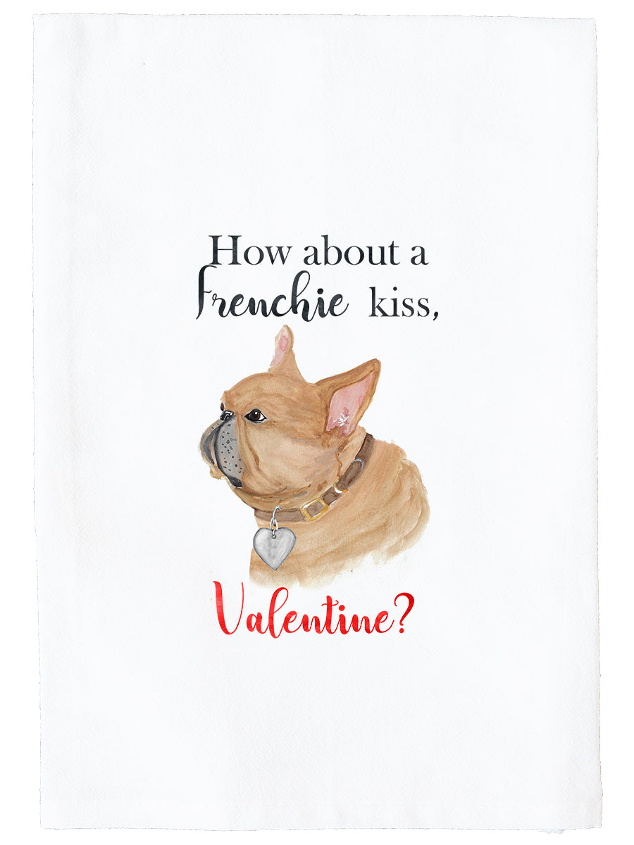 Frenchie Kiss Valentine Kitchen Towel