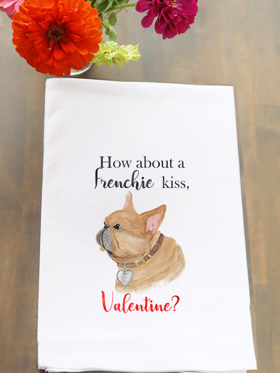 Frenchie Kiss Valentine Kitchen Towel