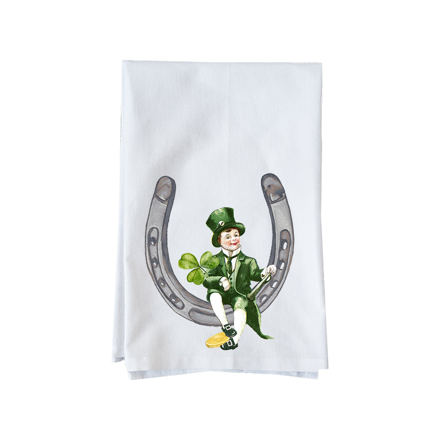Horseshoe and Leprechaun Kitchen Towel