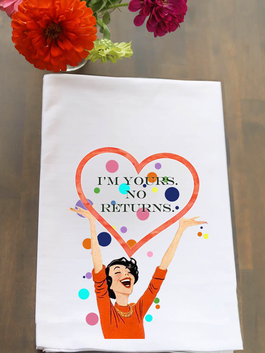 No Returns Polka Dots Kitchen Towel