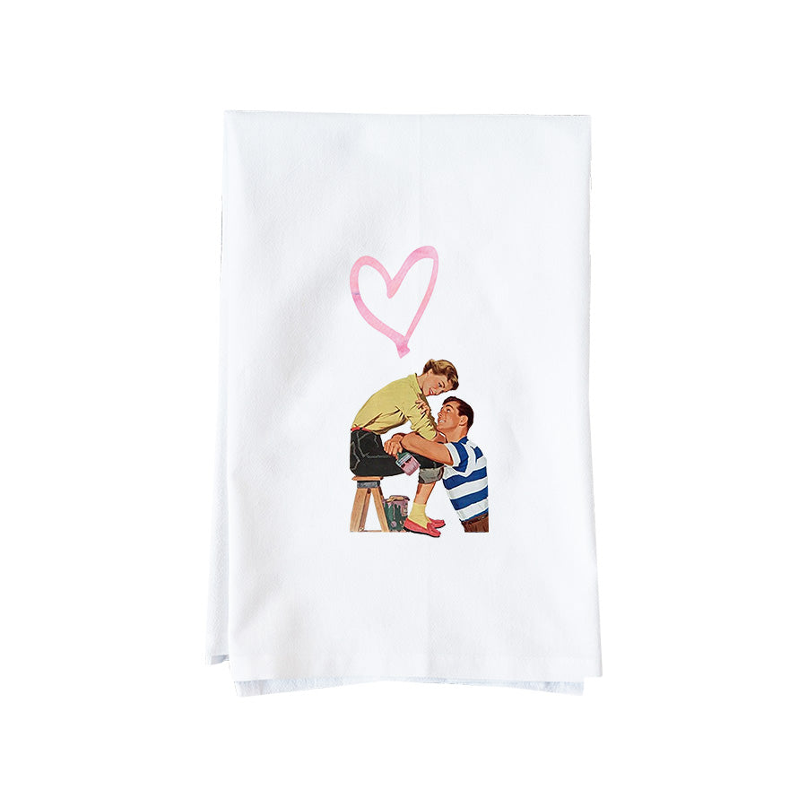 Painted Heart Kitchen Towel