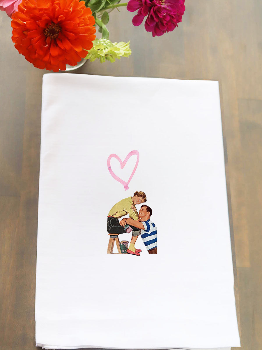 Painted Heart Kitchen Towel