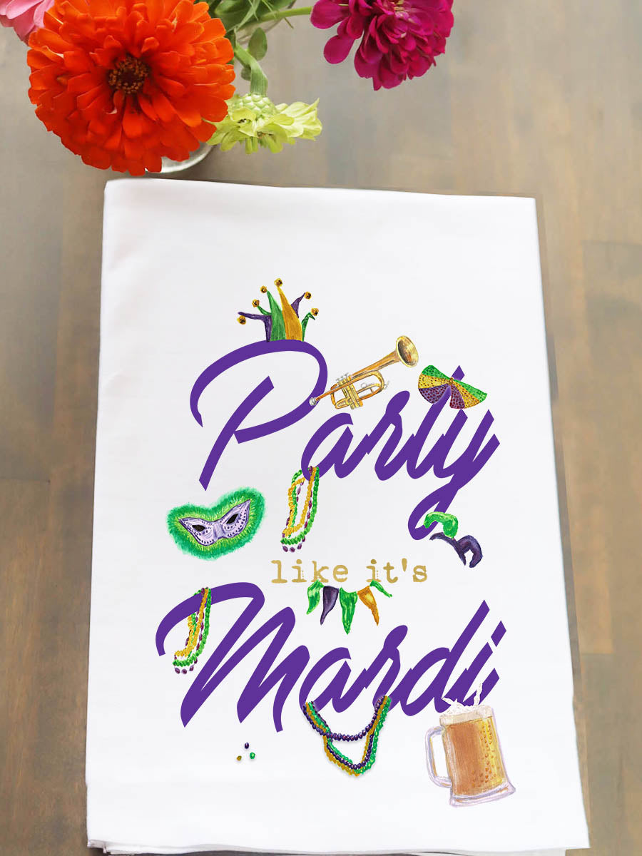 Party Like It's Mardi Kitchen Towel