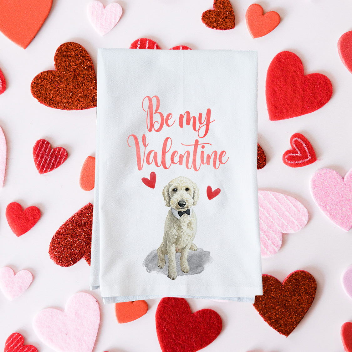 Be My Valentine Doodle Kitchen Towel