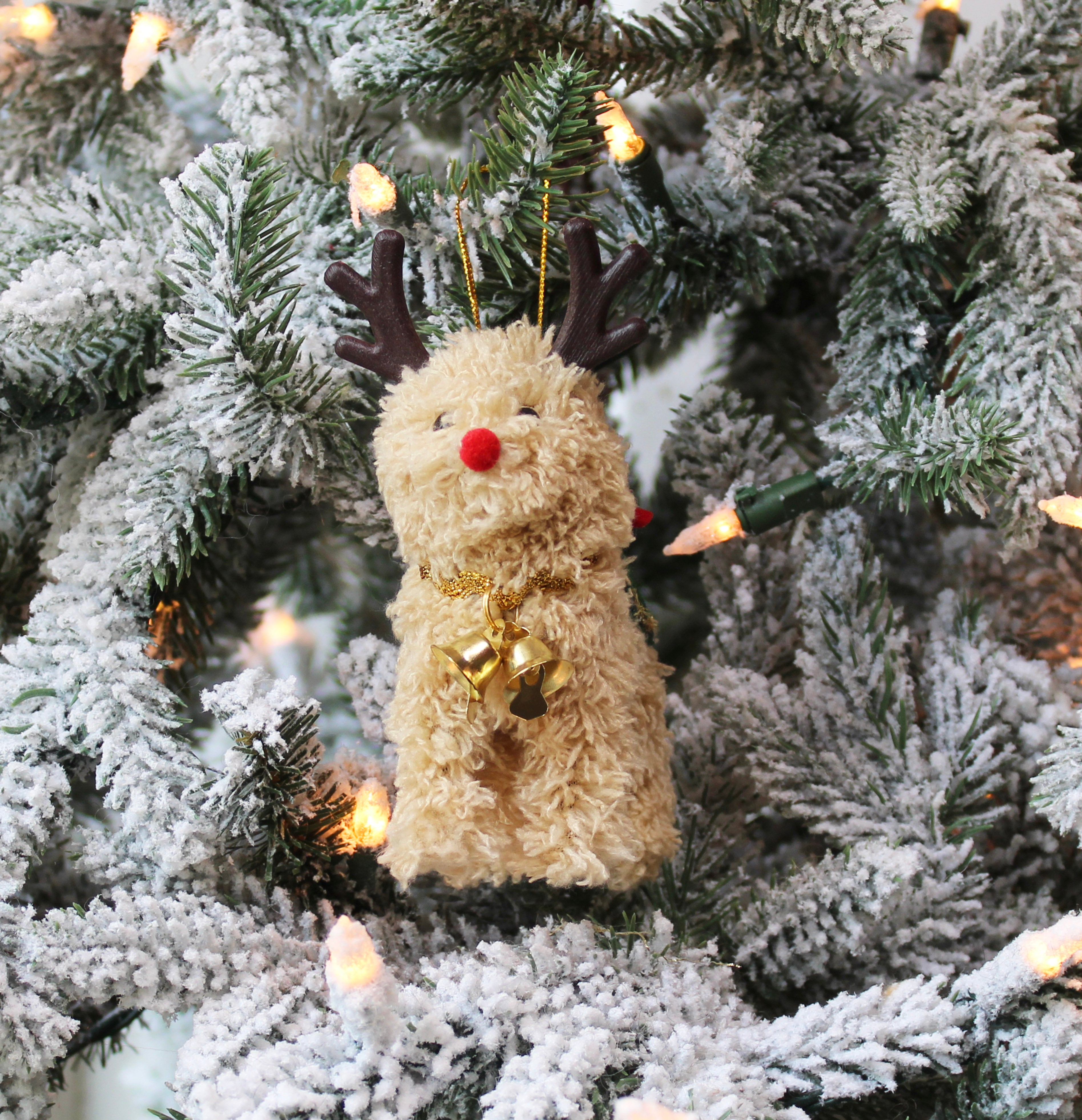 Reindeer Jingle Bells Doodle Ornament