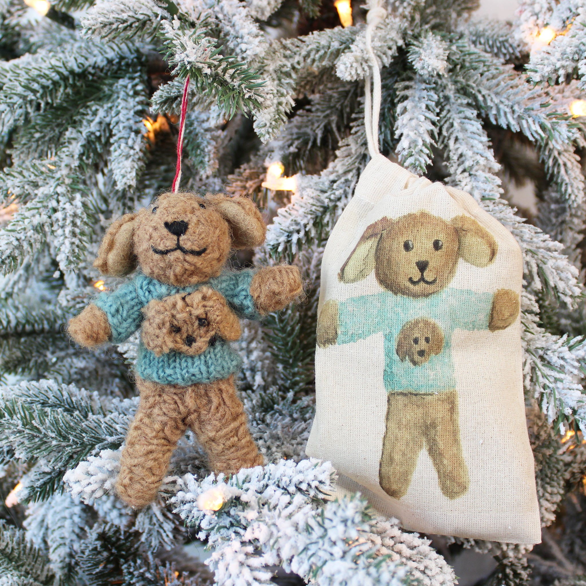 Tan Doodle With Curly Doodle Sweater Ornament (LIMITED QUANTITY)