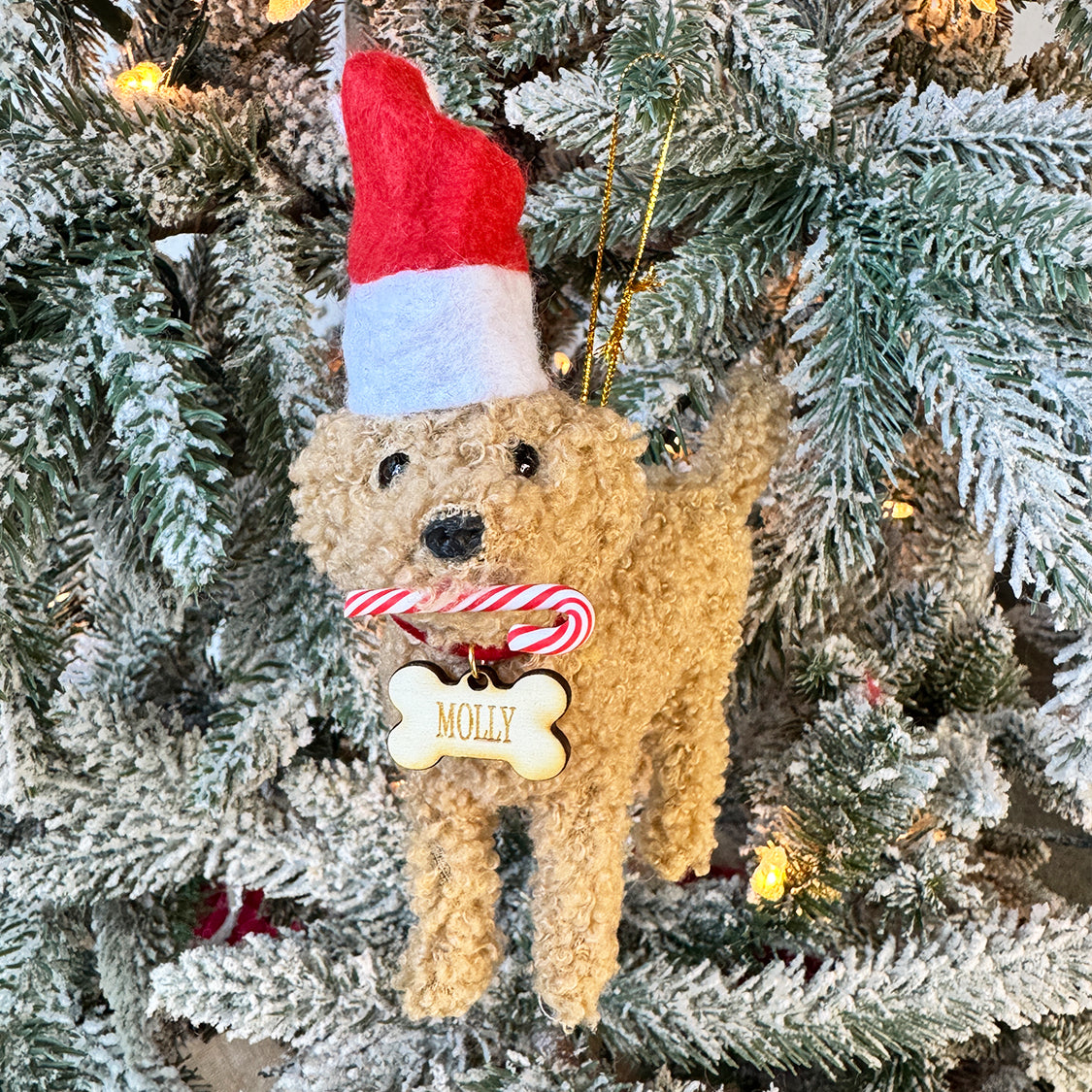 New Doodle Dog Ornament with Custom Name Tag