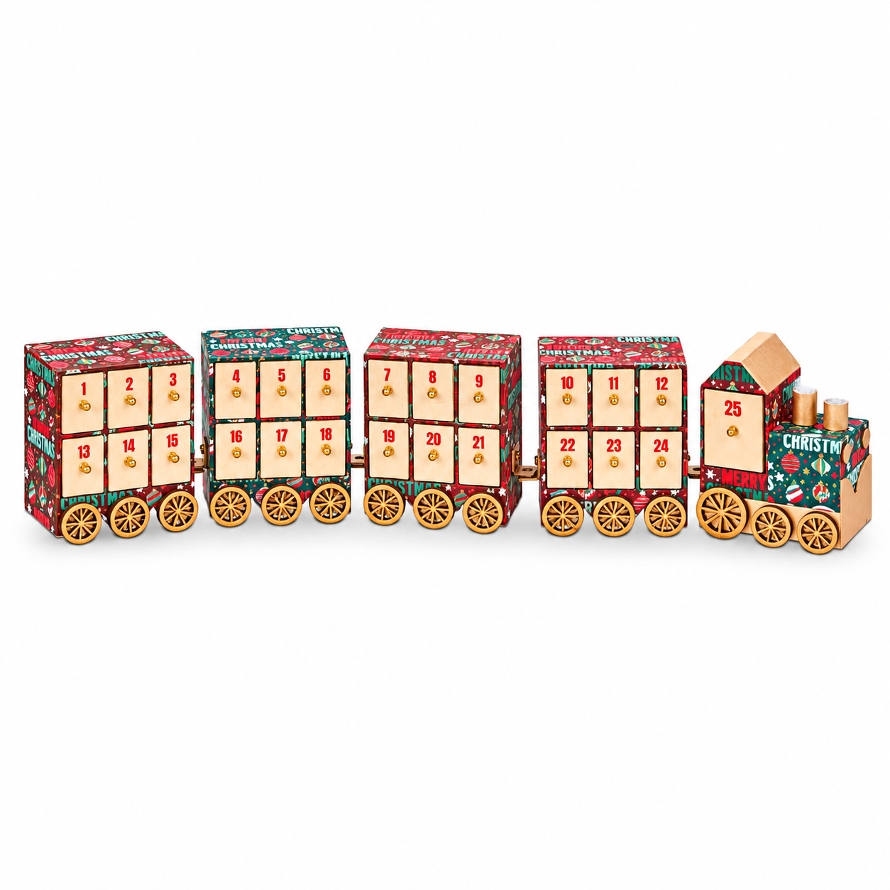 Christmas Train Advent Calendar - Keepsake Holiday Décor