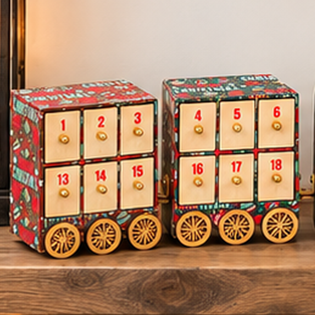 Christmas Train Advent Calendar - Keepsake Holiday Décor