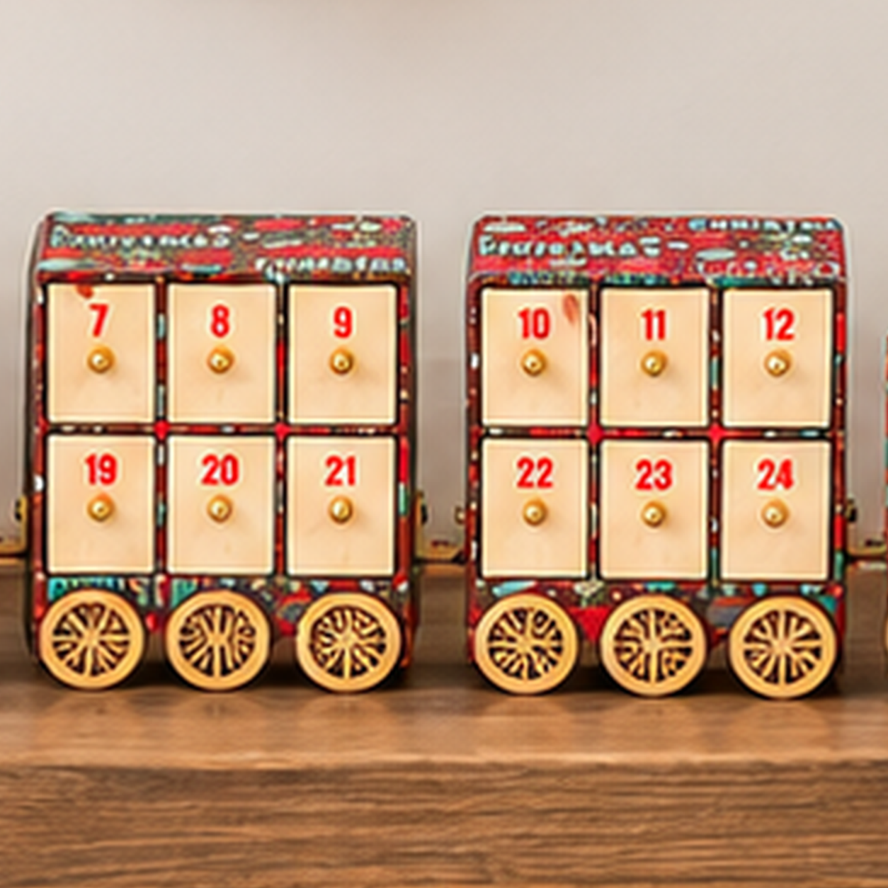 Christmas Train Advent Calendar - Keepsake Holiday Décor