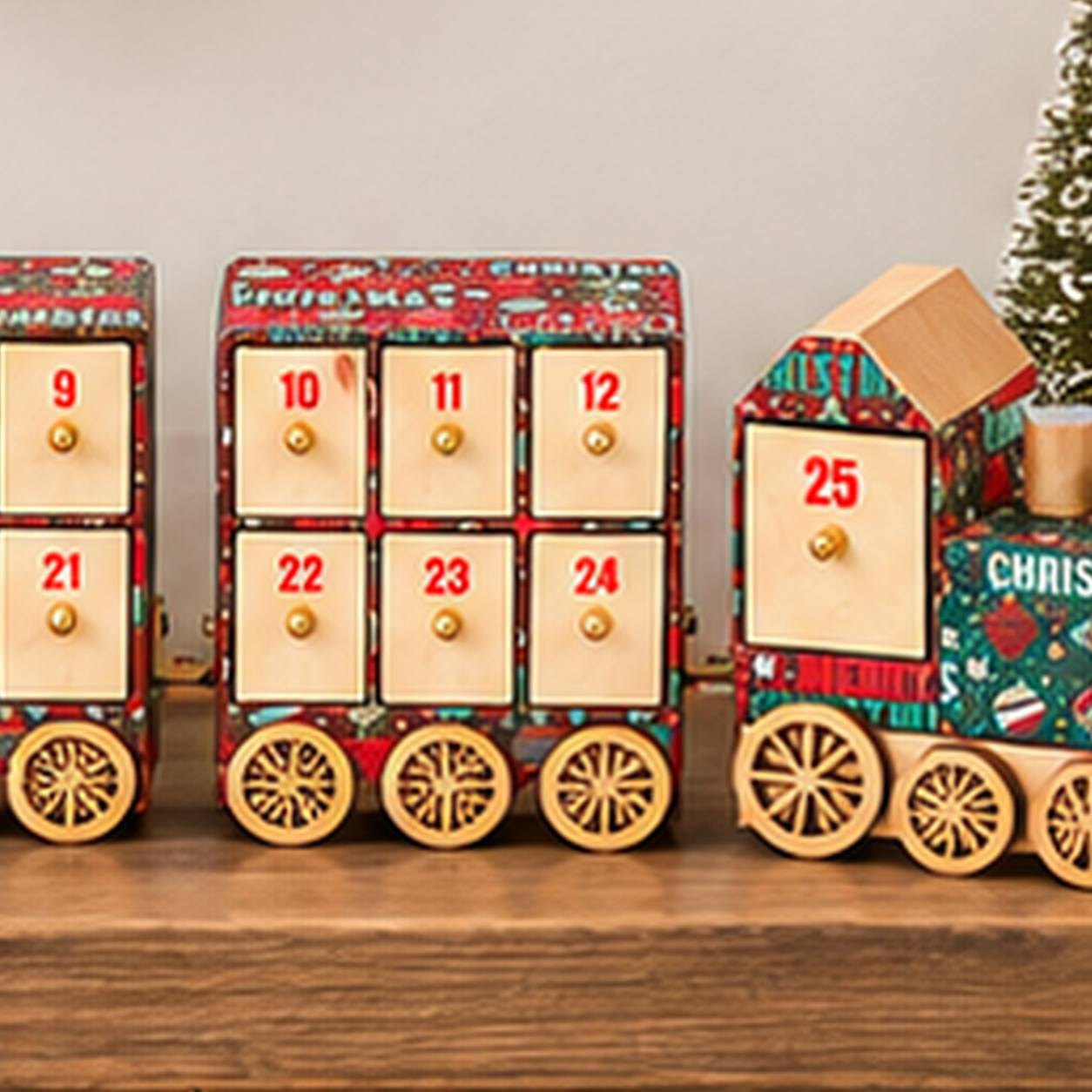 Christmas Train Advent Calendar - Keepsake Holiday Décor