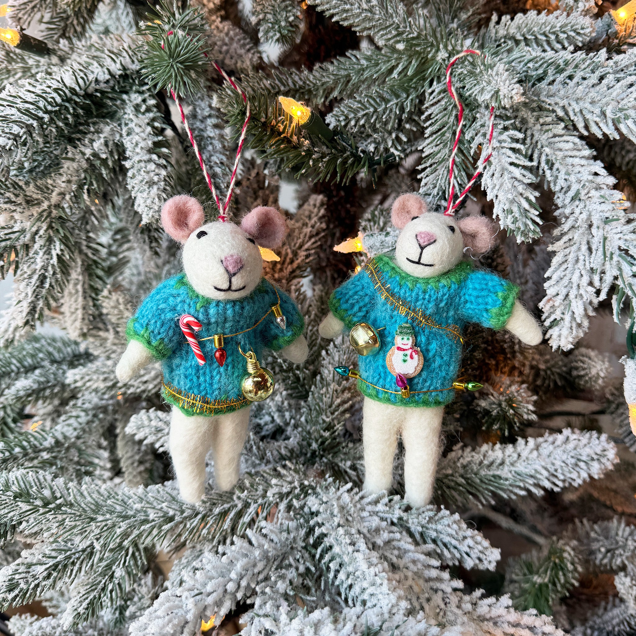 Ugly Sweater Mice Ornament