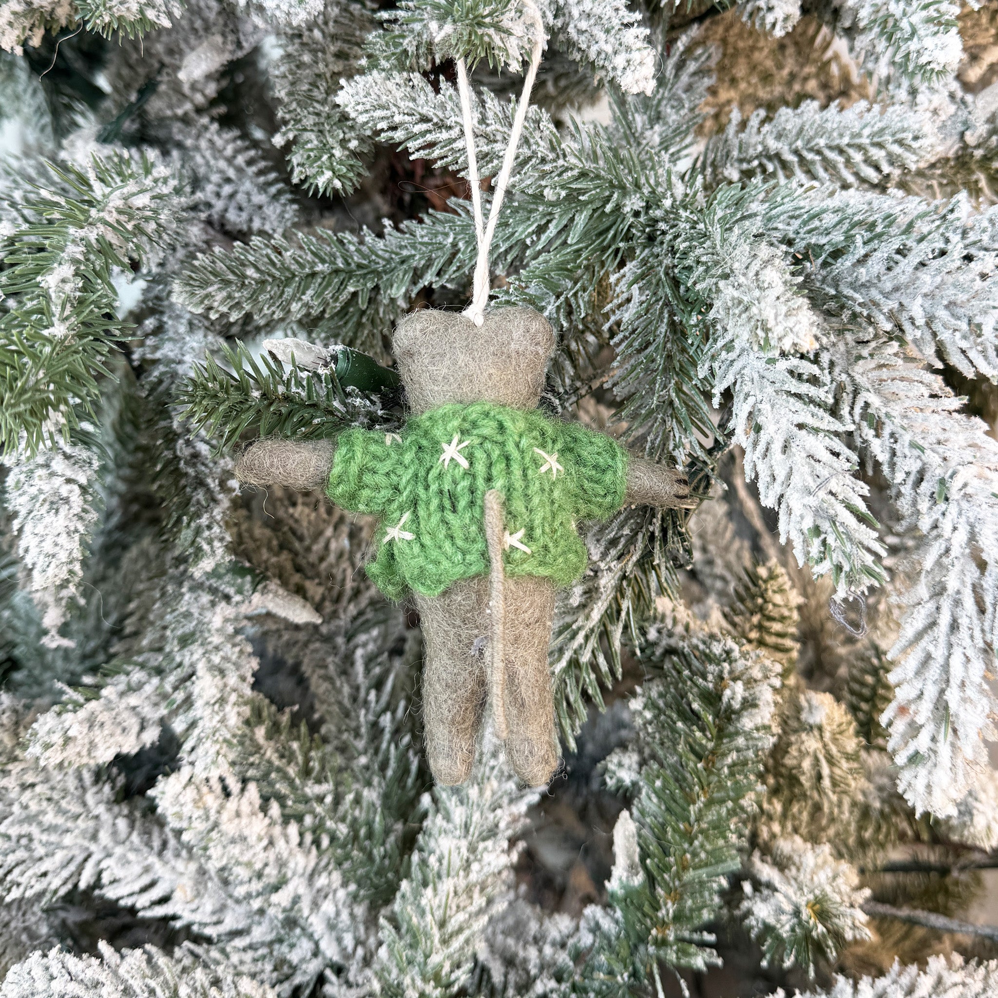 Ugly Sweater Grey Cat Ornament