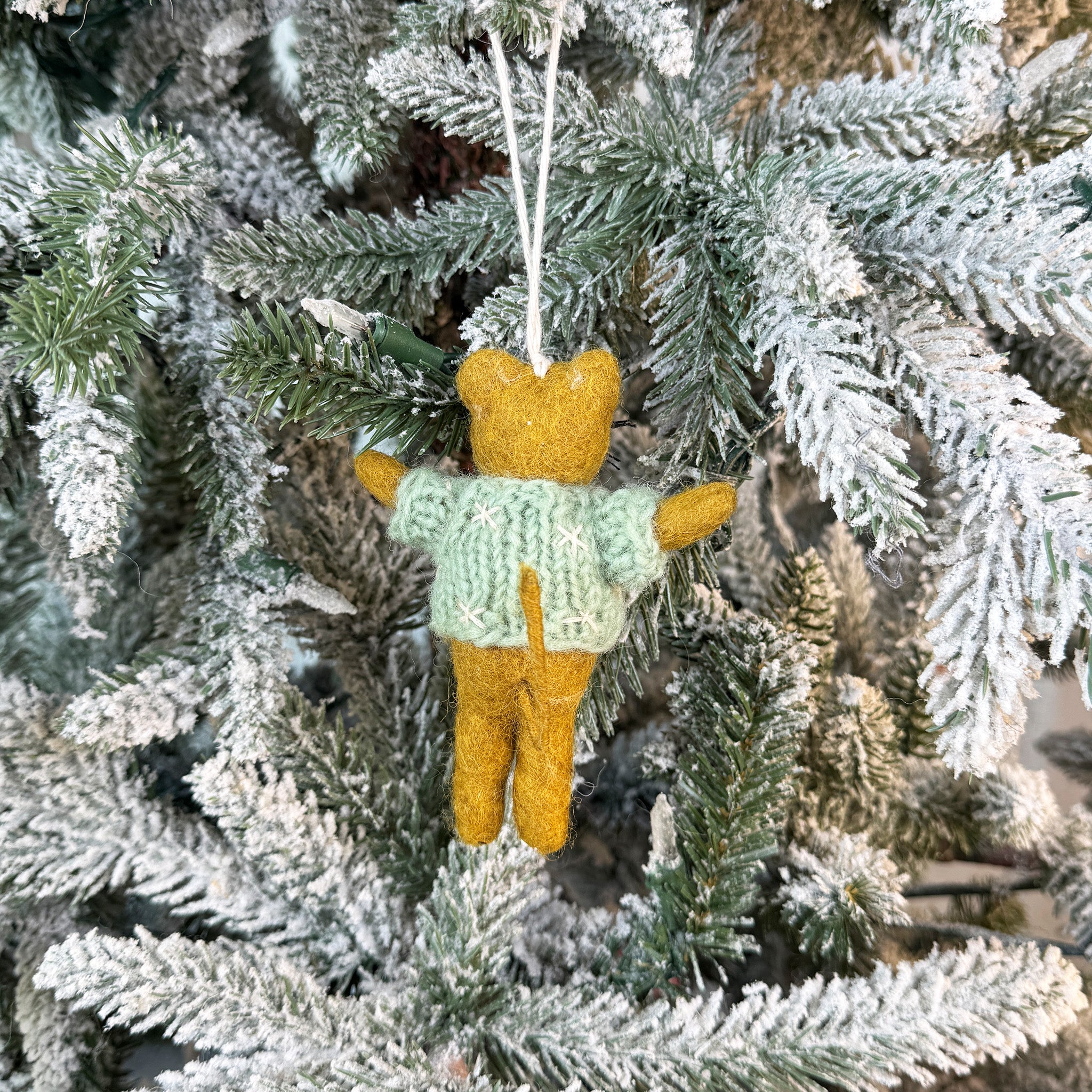 Ugly Sweater Brown Cat Ornament