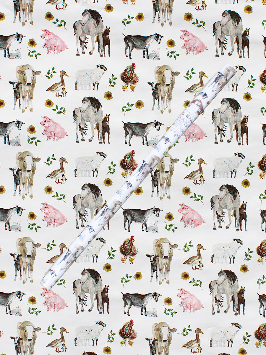Farm Friends Wrapping Paper BUY 4+ for FREE SHIPPING!