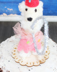 LIMITED QUANTITY Felted Wool Circus Poodle Happy Birthday Cake Topper