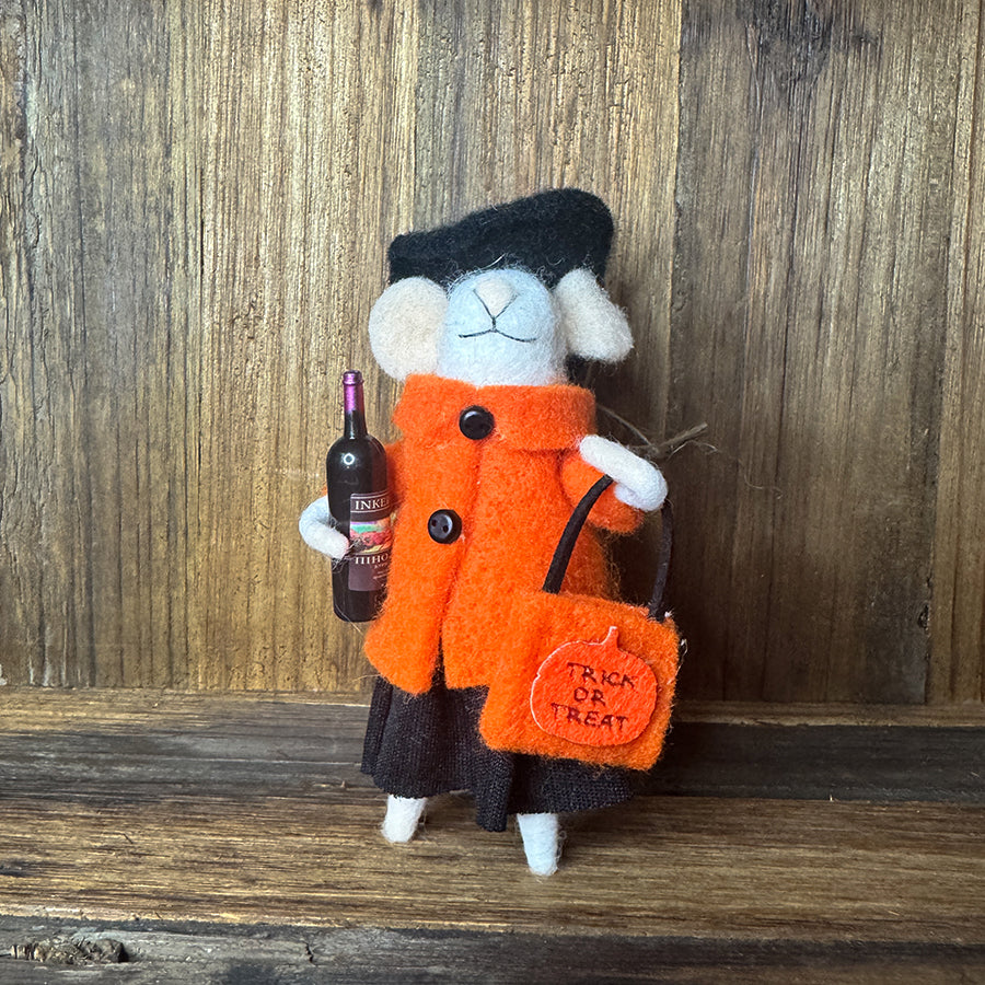 Trick-or-Treat Felted Mice Ornaments