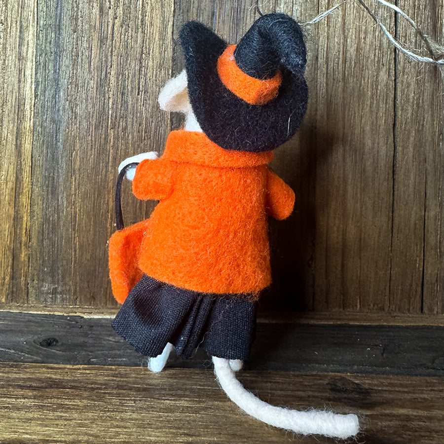 Trick-or-Treat Felted Mice Ornaments