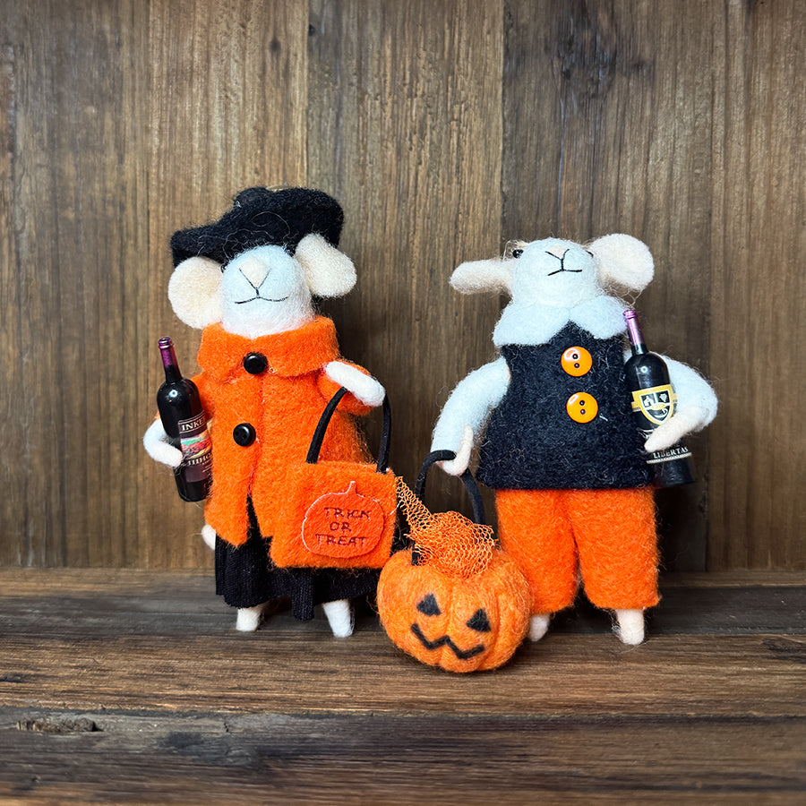 Trick-or-Treat Felted Mice Ornaments