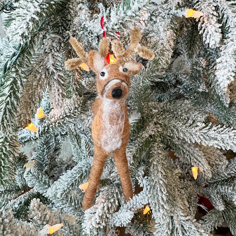 Wooly Reindeer Ornament