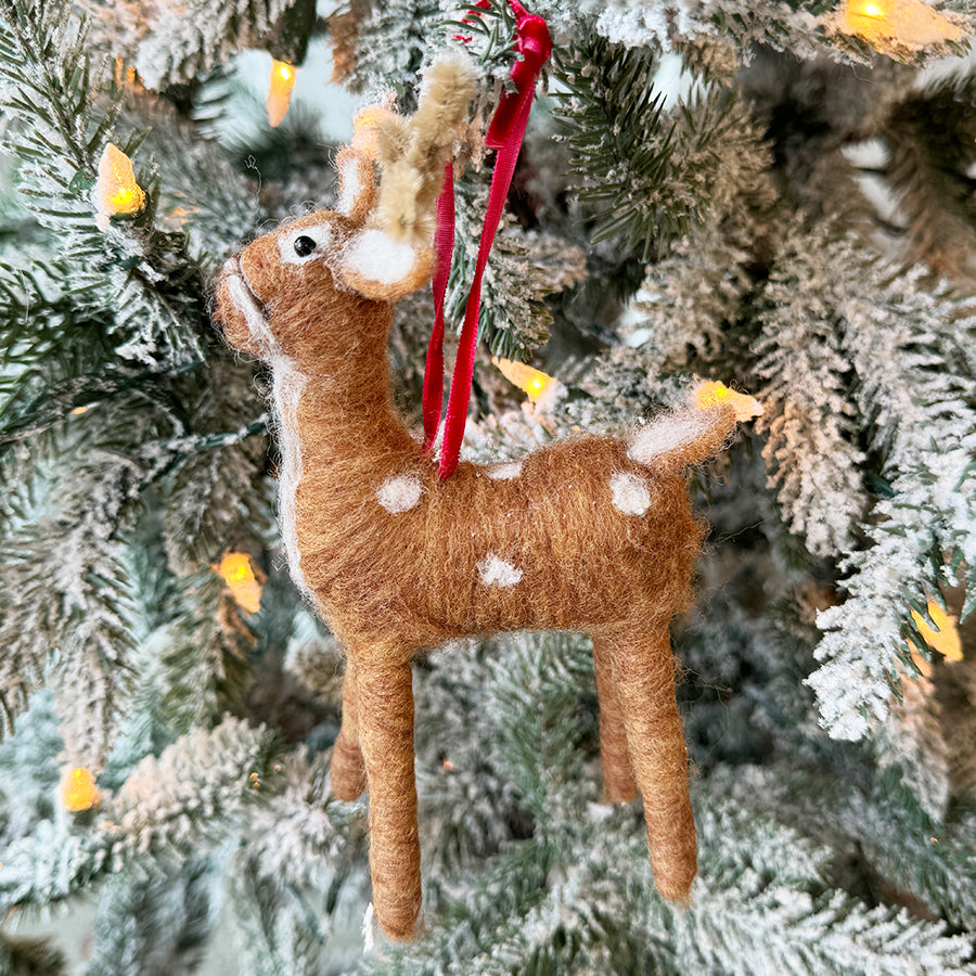 Wooly Reindeer Ornament