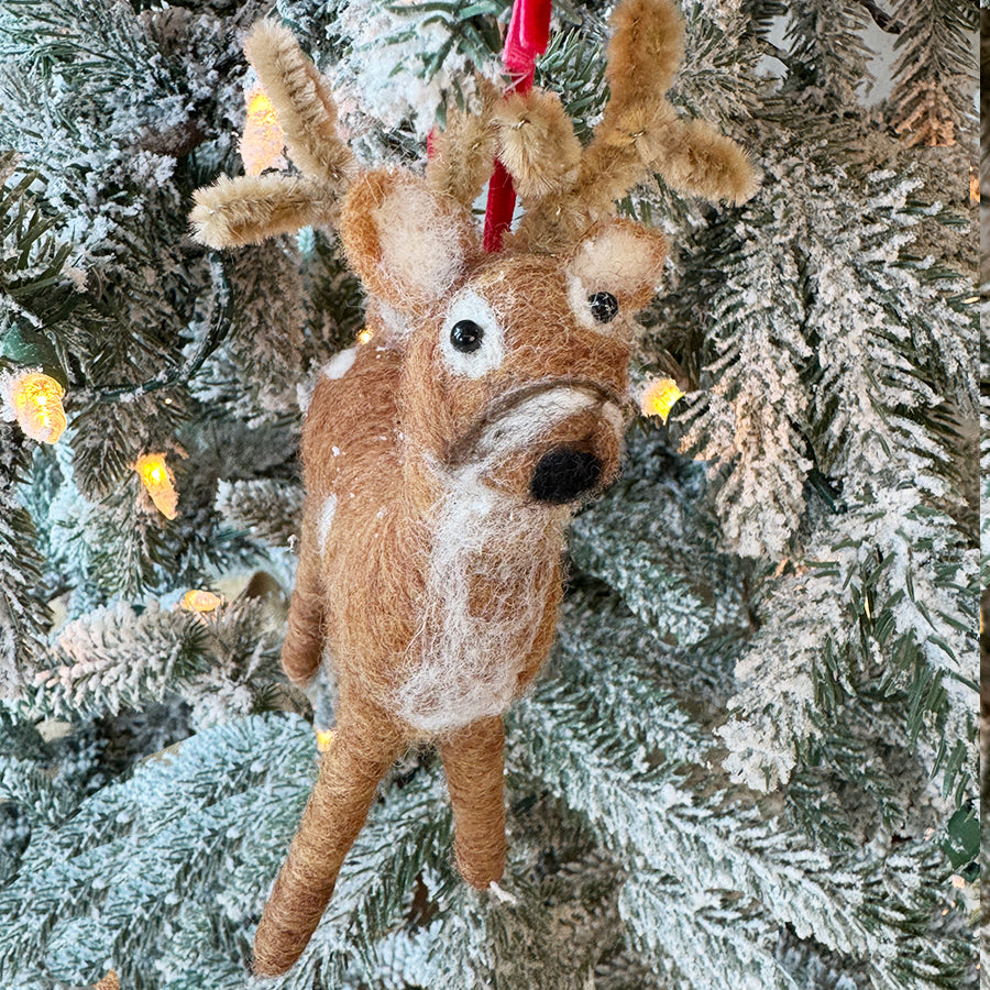 Wooly Reindeer Ornament