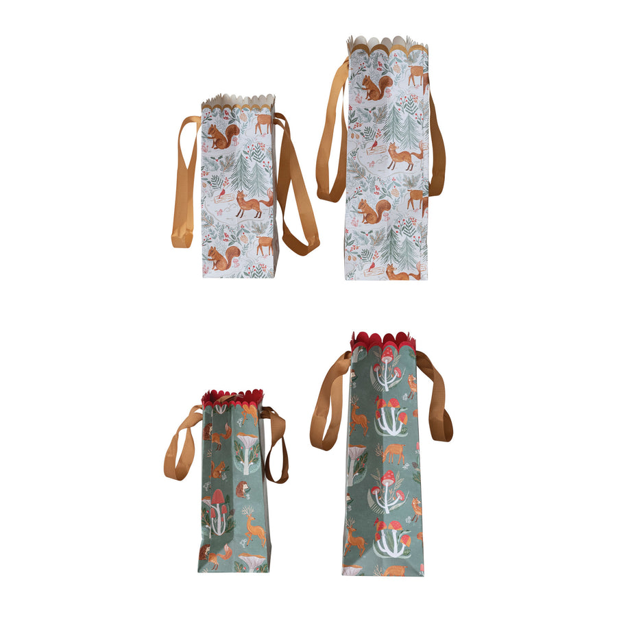 Scalloped Gift Bag Set - Woodland