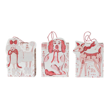 Christmas Animal Paper Gift Bag Set | Poodle, Spaniel & Deer