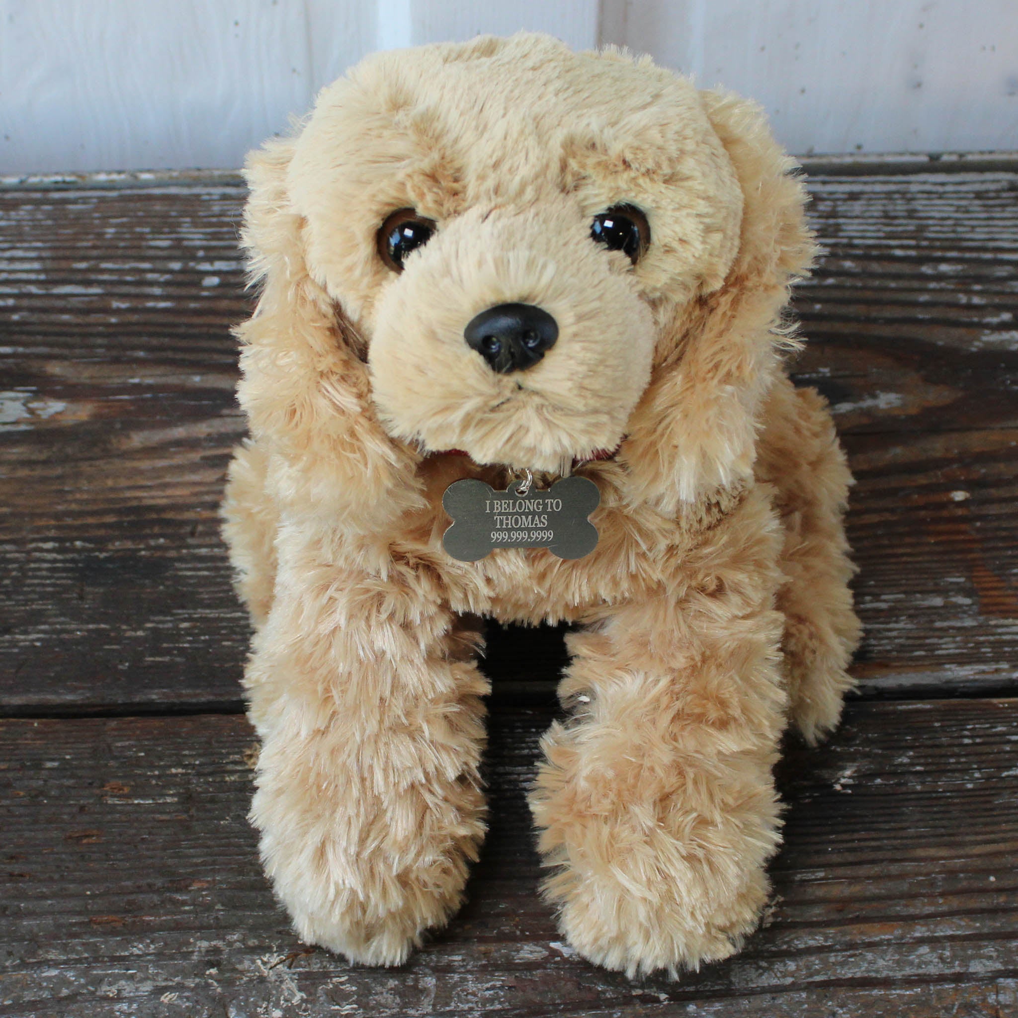 Plush Puppy Dog Toy With Personalized Tag