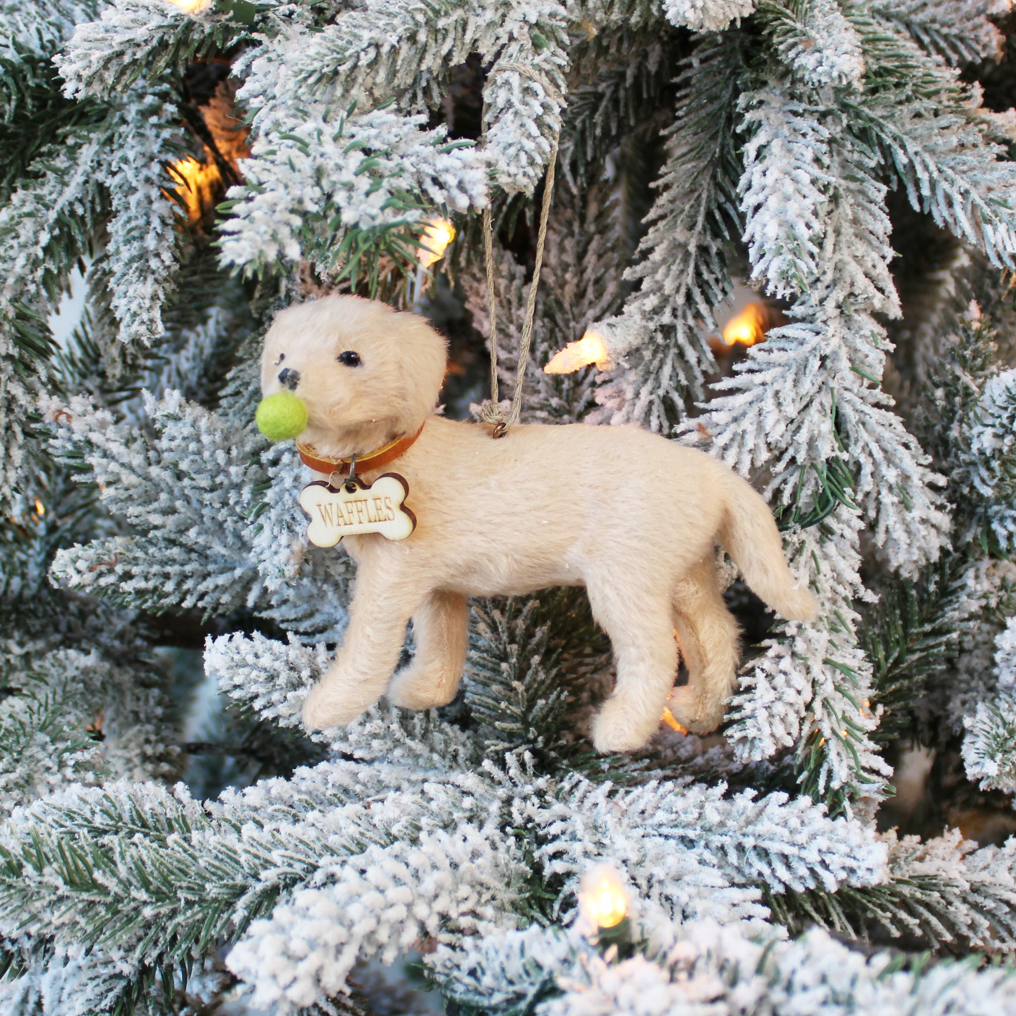 Personalized Christmas Dog Ornament with Custom Name Tag