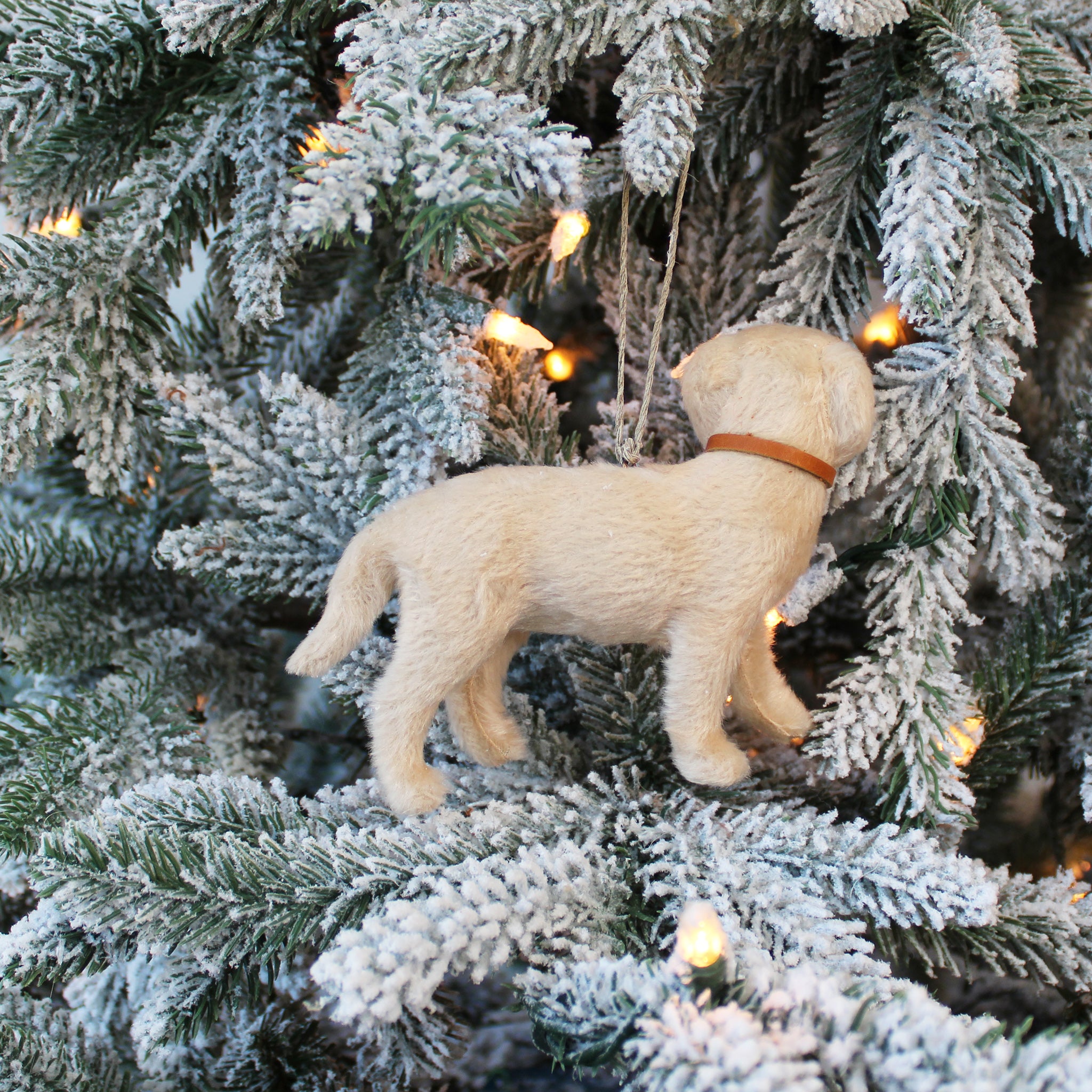 Personalized Christmas Dog Ornament with Custom Name Tag