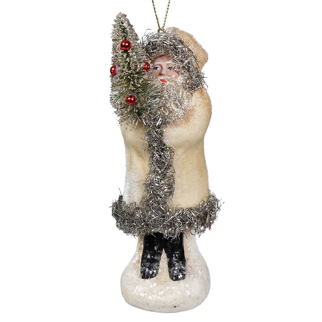 Velvet Belsnickle Santa Ornament