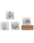 Coasters With Houses Set of 4